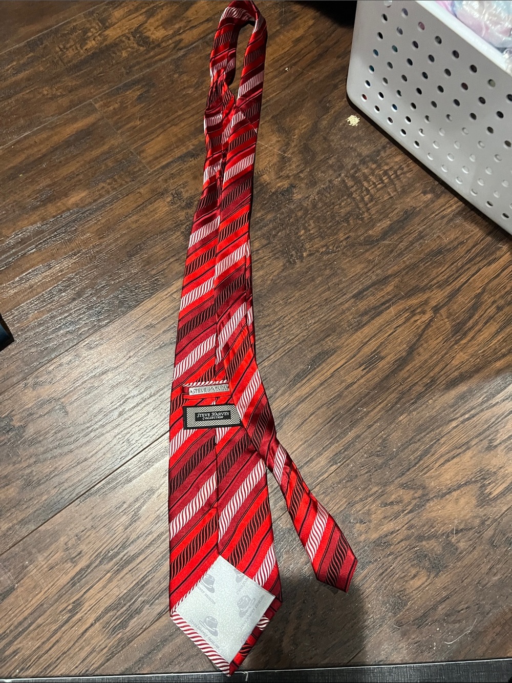 Men’s red tie, Steve Harvey Red Striped Silk Tie by